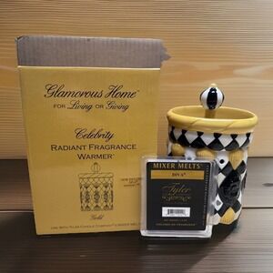 Tyler Candle Company Celebrity Radiant Fragrance Warmer Gold Harlequin Diva Wax